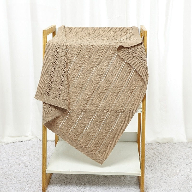 couverture bebe tricote chameau