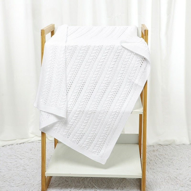 couverture bebe tricote blanc