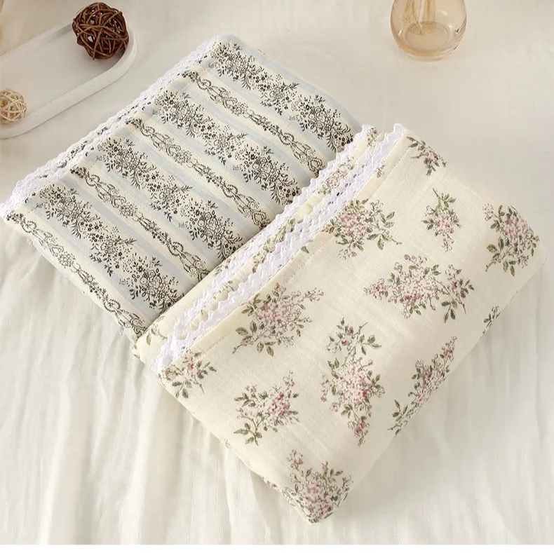 couverture bebe fleur ligne
