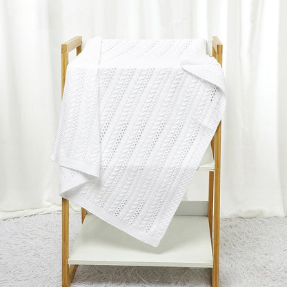 couverture bebe tricote blanc